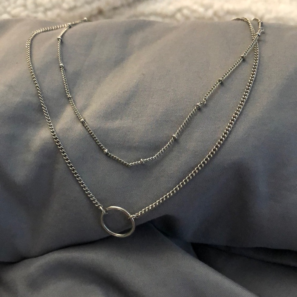 2 cute silver choker necklaces!!